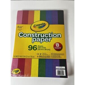 Crayola Construction Paper | 96 Sheets 9"x12" | 8 Colors | Arts & Crafts |‎ NEW